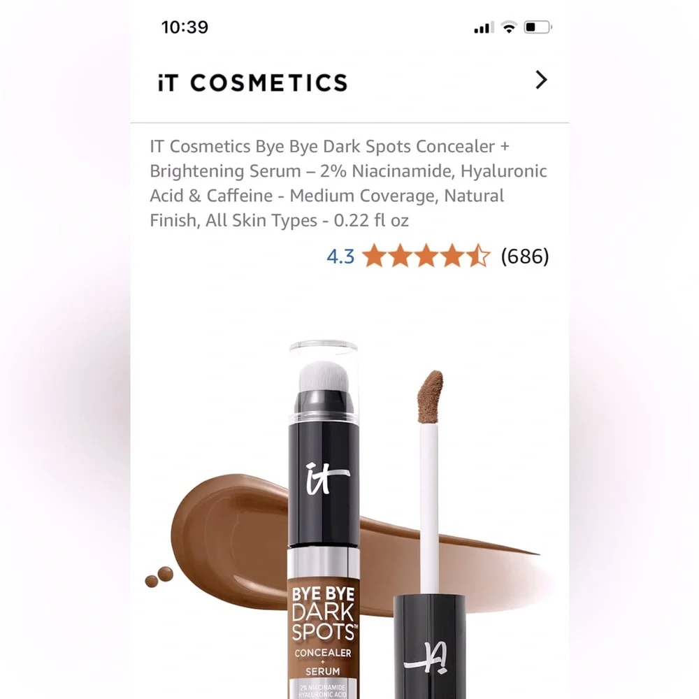 IT Cosmetics Bye Bye Dark Spots Concealer + Serum - Medium ( shade deep warm 60